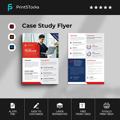 Case Study Flyer Template branding business case study corporate creative proposal design flyer flyer template graphic design illustration minimal design minimalist poster print print template social media template