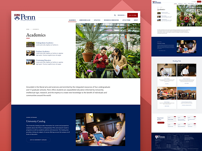 UPenn Academics academics calendar card design event landing school ui university ux web web design website