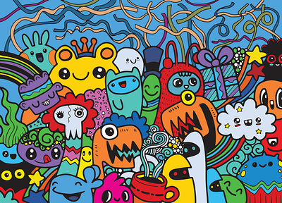 Monster group Doodle cards class cosmetics cute cute easy drawings doodle doodle halloween drawings easy gifts halloween kamo kawaii kawaii doodle monster monsters notebooks notebooks cards gifts sketching super cute