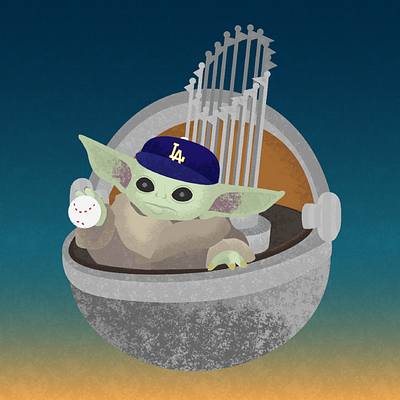 May the Fourth Be With You baby yoda baseball design dodgers graphic design grogu illustrator mandalorian star wars star wars art star wars day starwars trophy vector illustration world series world series 2020 world series champion 2020 world series champions