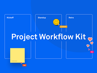 Project Workflow Kit design figjam figma kickoff retro standup teamwork template ui ux workshop