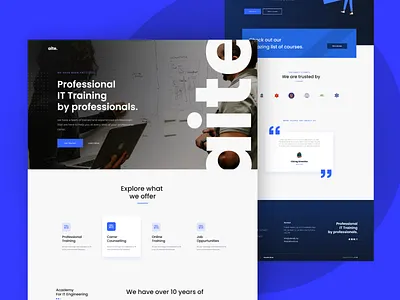 Training Institution Web Design (Re-design) clean clean ui design education website institute institutes institution landingpage minimal simple ui webdesign