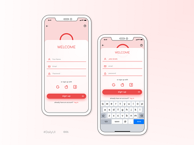 Sign Up. DailyUI 001 app dailyui dailyuichallenge design minimal ui ux vector web