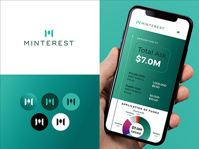 Minterest brand branding crypto cryptocurrency design finance icon logo mark mint packaging