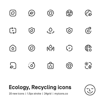 Myicons✨ — Ecology, Recycling vector line icons pack essential icons icon design icon pack icons icons design icons pack interface icons line icons sketch sketchicons ui ui design ui designer ui icons ui kit ui pack ui set web design web designer web ui