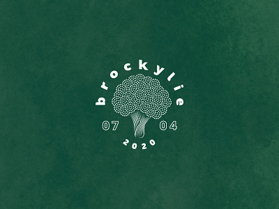 Brockylie - Badge badge broccoli dots illustration type