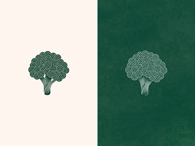 Brockylie - Logomark broccoli dots illustration logo logomark