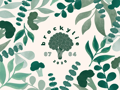 Brockylie - Design Elements botanical broccoli green leaves logo type wedding