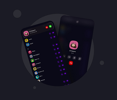 Contacts app blue call chat contact dark mode design illustration memoji minimal phone phone app social telegram ui vector videocall voice whatsapp