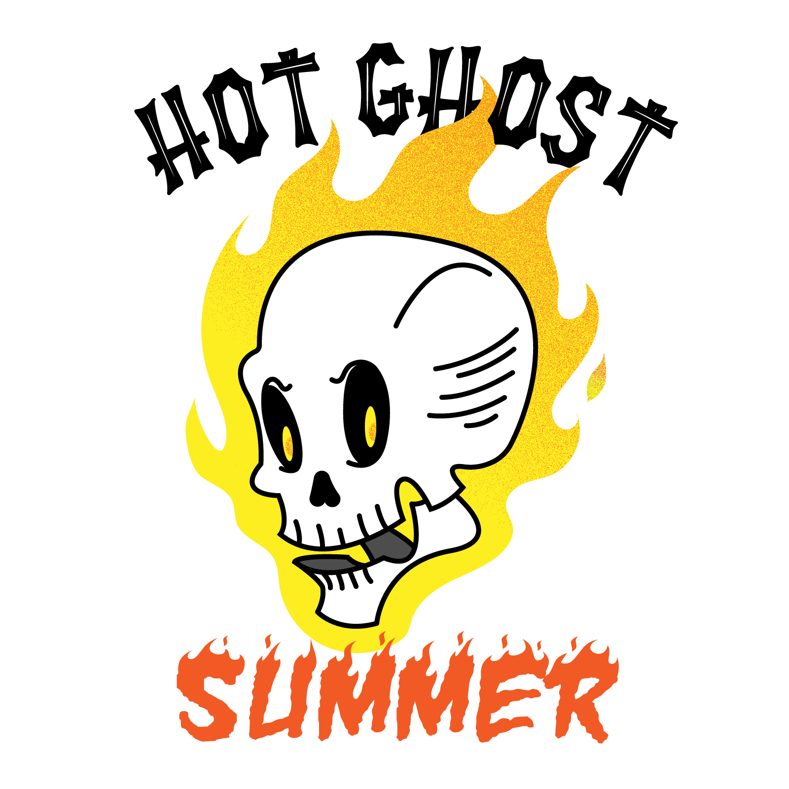 Hot Ghost Summer Rebound flames ghost hot illustration marvel rebound retro rider skull summer vector
