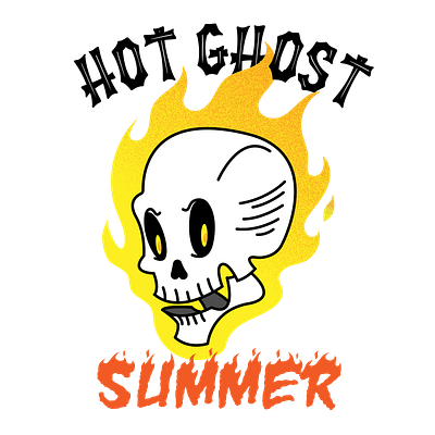 Hot Ghost Summer Rebound flames ghost hot illustration marvel rebound retro rider skull summer vector