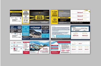 Large Fold Car Dealership Mailers advertisment car dealership graphic design illustrator layout layout design mailer mailers photoshop print print design