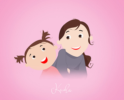 keisha cartoon illustration digital art digital illustration digital painting drawing drawingart family happiness illustration natural