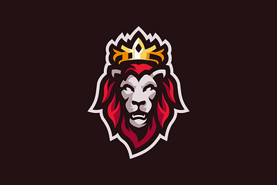 👑 Royal Lion 🦁 animal branding design esports esportslogo gaming illustration lion logo logo design mascot logo royal lion vector