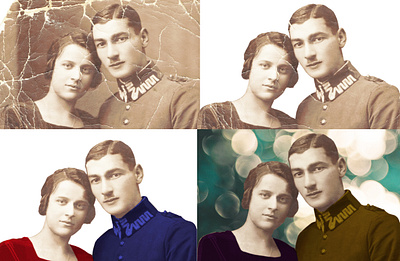 Recover old damaged image colorize enhancement image editing photoshop restoration