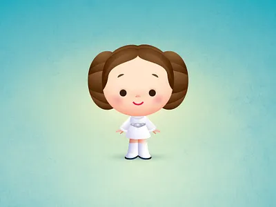Little Leia adobe illustrator character design cute disney illustration jerrod maruyama jmaruyama kawaii starwars vector