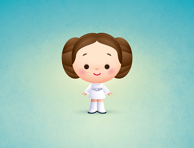 Little Leia adobe illustrator character design cute disney illustration jerrod maruyama jmaruyama kawaii starwars vector