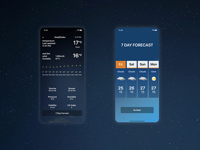 Weather App Night & Forecast Screen