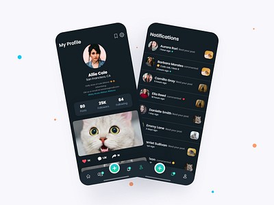 PetsLovers - Social Media app UI Kit adobe app design interface social media design social network ui uidesign ux uxdesign xd