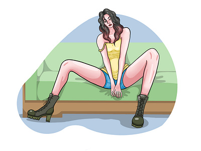 Girl in boots adobe illustrator art character characterdesign design digital art figure illustration person illustration procreate