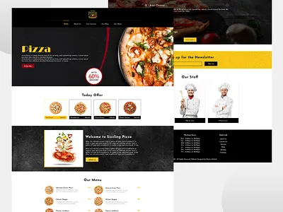 sizzling pizza web layout design