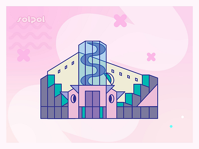 solpol animated app architecture building illustration motion graphic postmodernism vector web