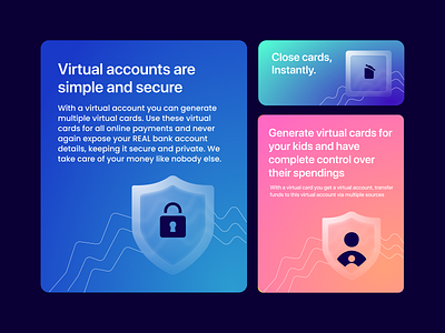Glassmorphism | Cards Design cards ui concept fintech fintech branding glass glass effect glassmorphism gradient parental security ui virtual card website design
