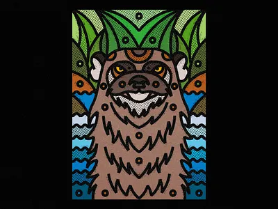 Otter animal animal illustration artwork design digital art digital illustration ecosystem geometric illustration illustration art nature otter poster poster a day poster art print society6 texture thick lines vector art