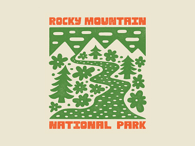 Rocky Mountain National Park Illustration design illustrated type illustration rocky mountain rocky mountain national park