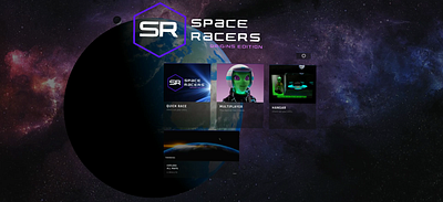 SpaceRacers Concept Menu app branding design game graphic design illustration logo typography ui ux vector