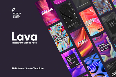 Lava Instagram Stories Pack aesthetic aesthetic tones aestheticism aesthetics blog blogger branading design holographic holographic foil instagram banner instagram post instagram story template modern post posts social media pack social media template stories story