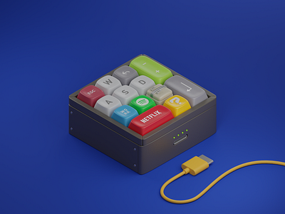 Keycaps for Everyone 3d blender blender3d isometric keyboard keycaps mario netflix spotify