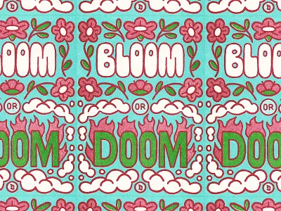 Bloom or Doom central texas food bank e4 youth poster riso risograph