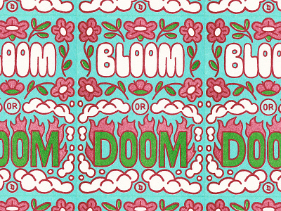 Bloom or Doom central texas food bank e4 youth poster riso risograph