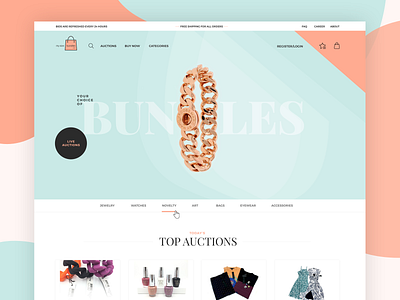 Auctions Website auction auctions ecommerce ecommerce shop grid pastel shop