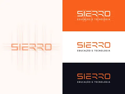 Sierro Wordmark Logo black brand branding design grid identity kerning logo logo designer minimal minimalist orange system typographic typography wordmark