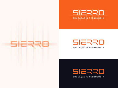 Sierro Wordmark Logo black brand branding design grid identity kerning logo logo designer minimal minimalist orange system typographic typography wordmark