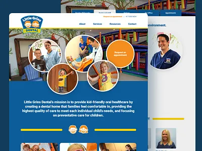 Little Grins Dental dental dental care dental website design kids playful