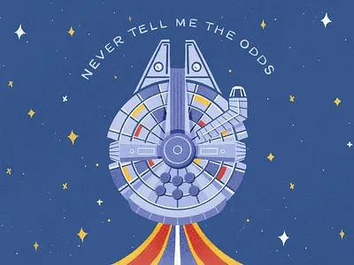 Never tell me the odds 💫 design han solo illustration may the force be with you may the forth may the fourth be with you millenium falcon procreate procreateapp star wars star wars day