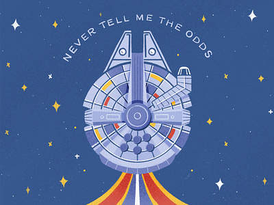 Never tell me the odds 💫 design han solo illustration may the force be with you may the forth may the fourth be with you millenium falcon procreate procreateapp star wars star wars day