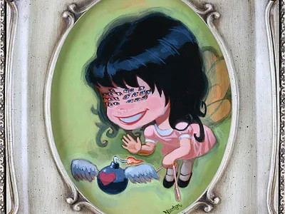 20 Eyes In My Head - Girl 20 eyes acrylic bomb illustration painting