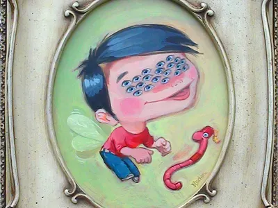 20 Eyes In My Head - Boy 20 eyes acrylic boy misfits painting