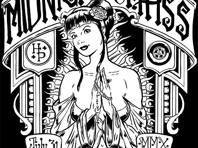 Midnight Mass Poster brush and ink car show hot rod poster