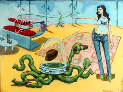 The Assignment acrylic octopus painting