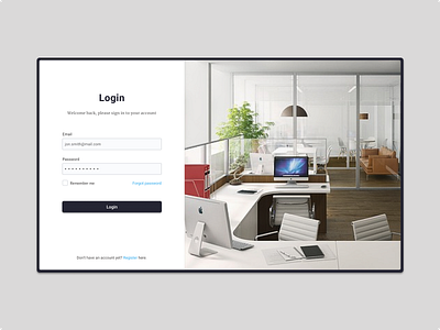 Website Login design minimal ui web