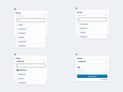 Multi-Select Filters for Data Tables filter form multiple multiselect tag