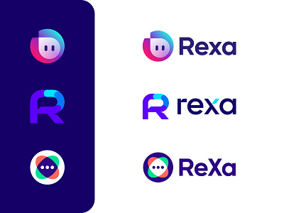 Rexa ai app icons artificial intelligence brandmark chat debut icon logo logo design recruitment technology