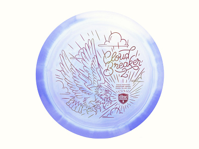 Cloud Breaker 2 Redesign cloud breaker 2 design disc disc golf eagle font illustration illustration design sport stamp texture typography