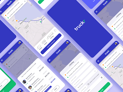 Truckr App design flat logistic mobile mobility transport truck uber ui ux