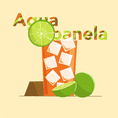 Agua panela colombia colors flat fruit illustration juice lemon minimal nature texture textures